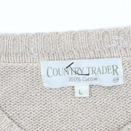 Country Trader Beige L Pullover Crew Neck Jumper