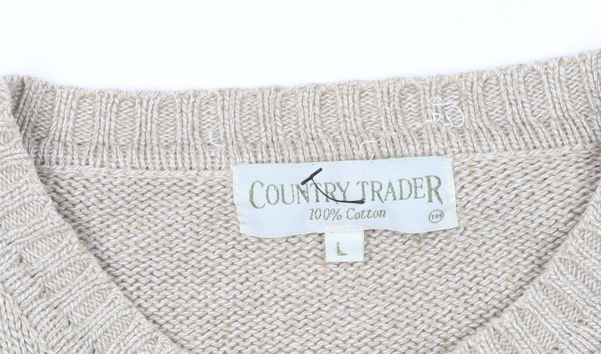 Country Trader Beige L Pullover Crew Neck Jumper