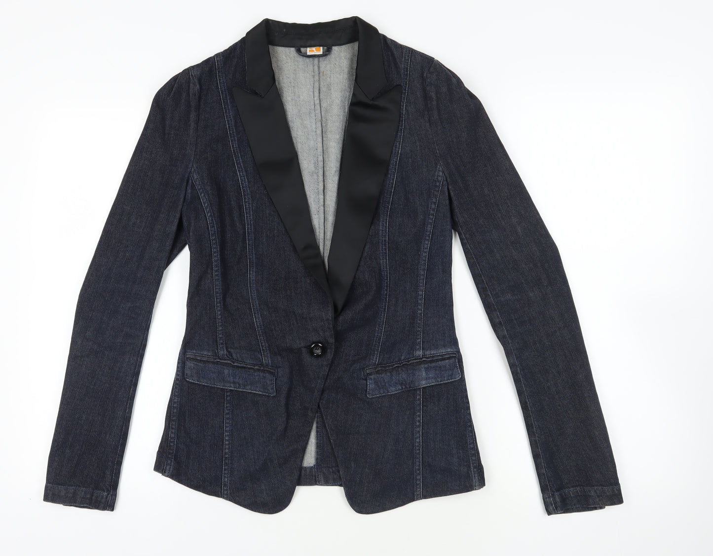 Boss Orange Blue Denim Blazer, Medium, Lined Casual Jacket