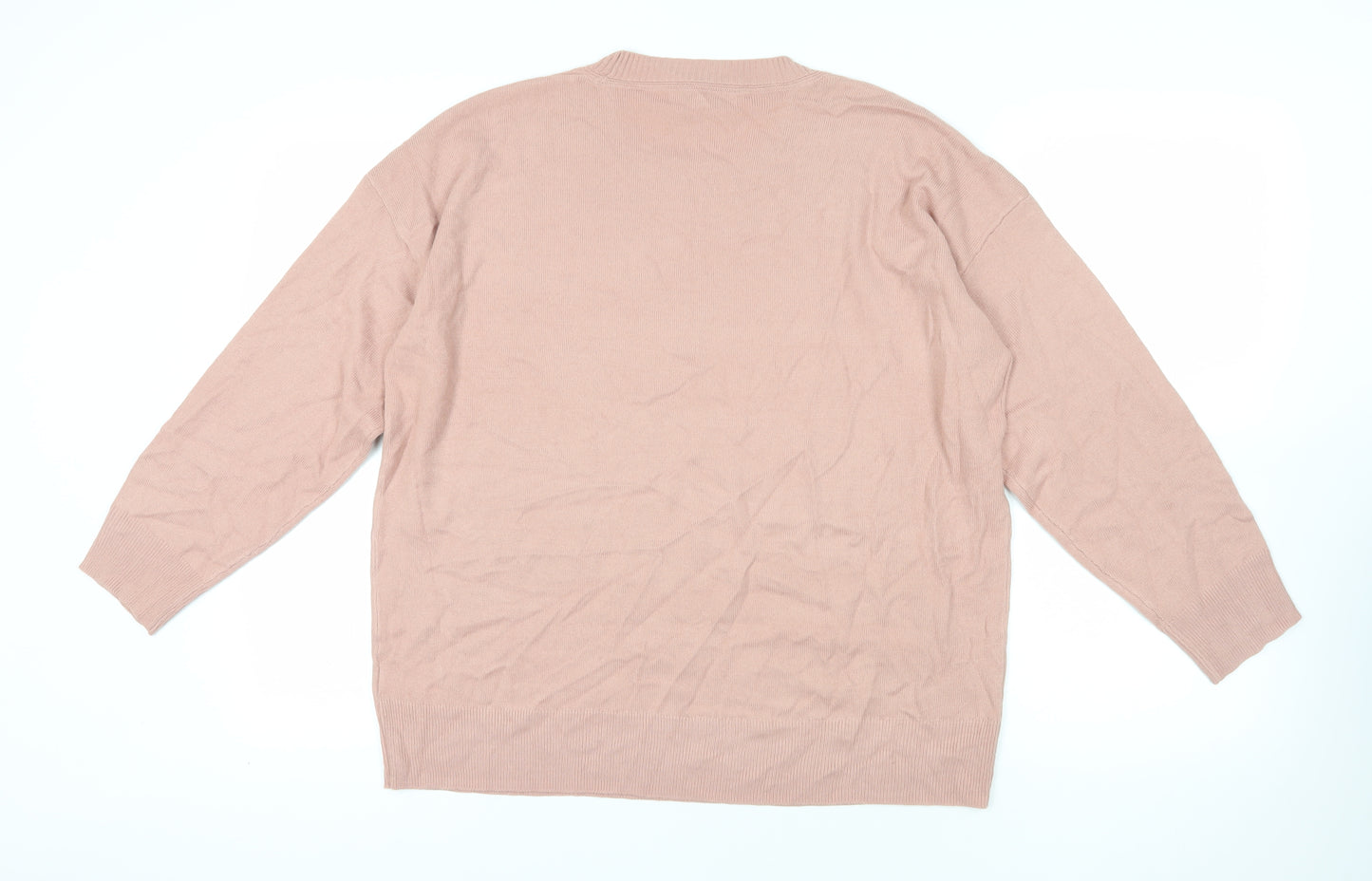 Next Pink Acrylic Beaded Pullover Jumper Size L