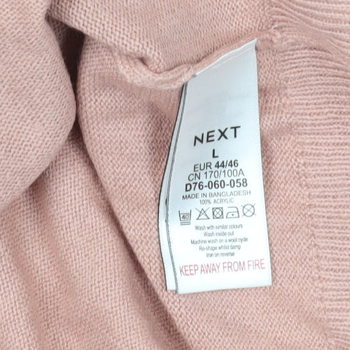 Next Pink Acrylic Beaded Pullover Jumper Size L