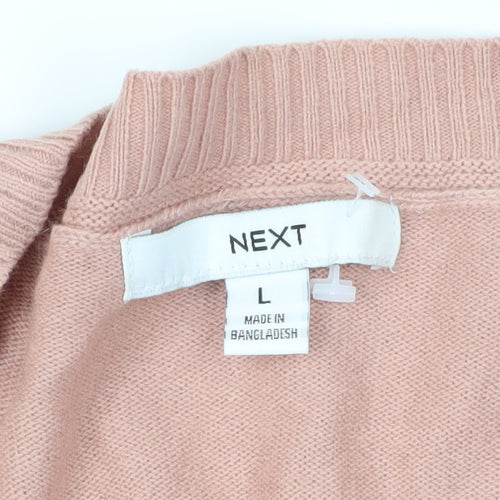 Next Pink Acrylic Beaded Pullover Jumper Size L