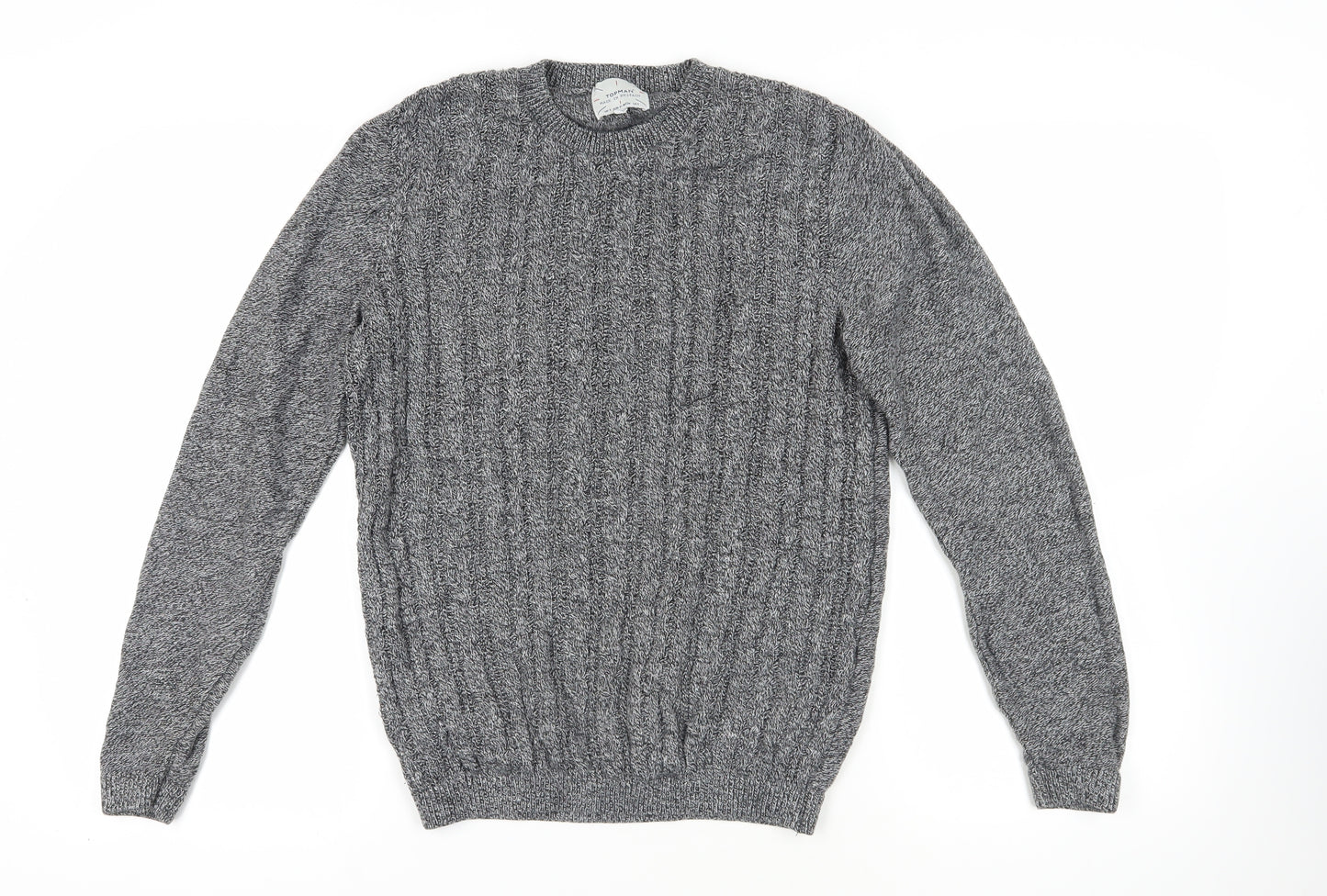 Topman Grey Cable-Knit Pullover Jumper Size S