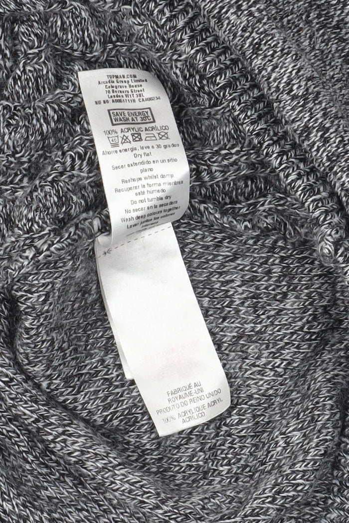 Topman Grey Cable-Knit Pullover Jumper Size S