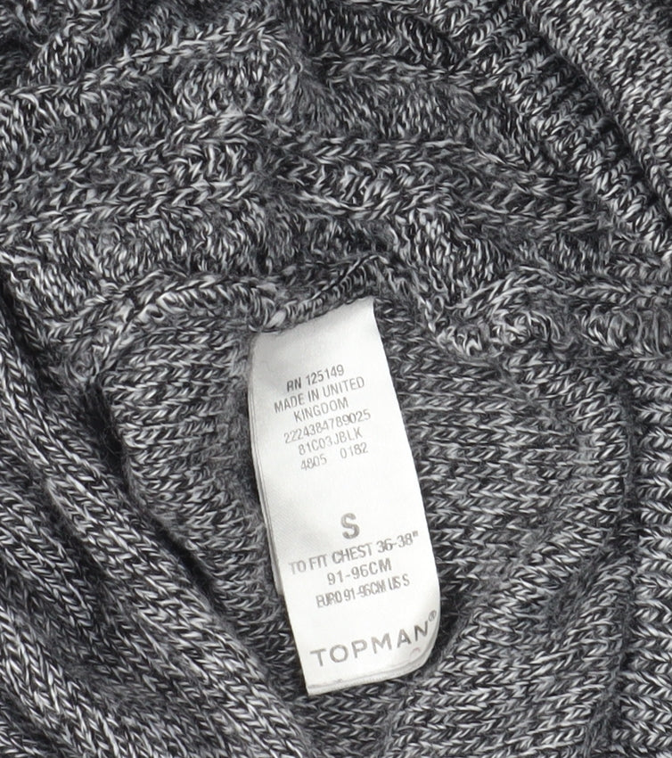 Topman Grey Cable-Knit Pullover Jumper Size S