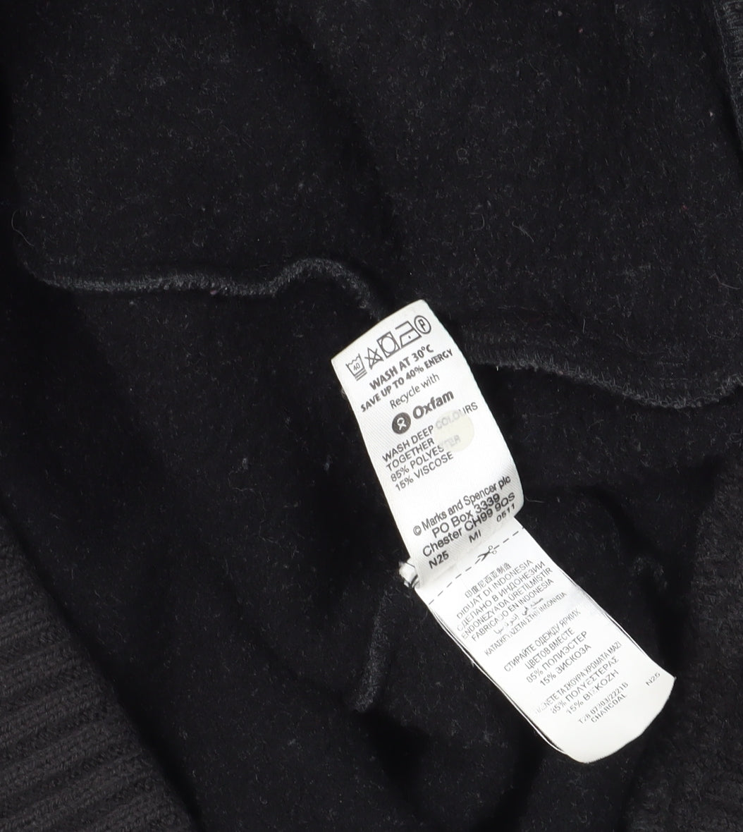 Marks & Spencer Black Fleece Zip Jacket L