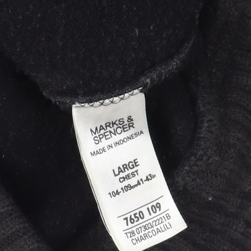 Marks & Spencer Black Fleece Zip Jacket L