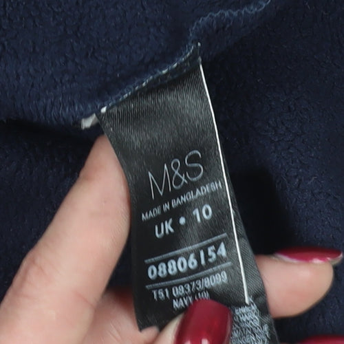 Marks and Spencer Blue Fleece Jacket UK 10 Casual