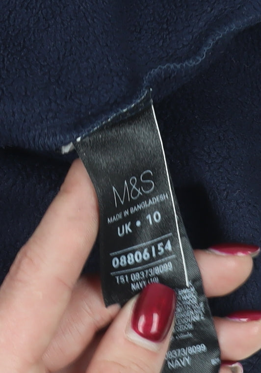 Marks and Spencer Blue Fleece Jacket UK 10 Casual