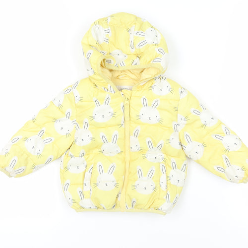 Marks and Spencer Yellow Bunny Baby Puffer Jacket
