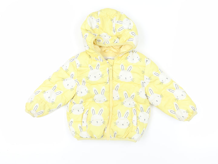 Marks and Spencer Yellow Bunny Baby Puffer Jacket
