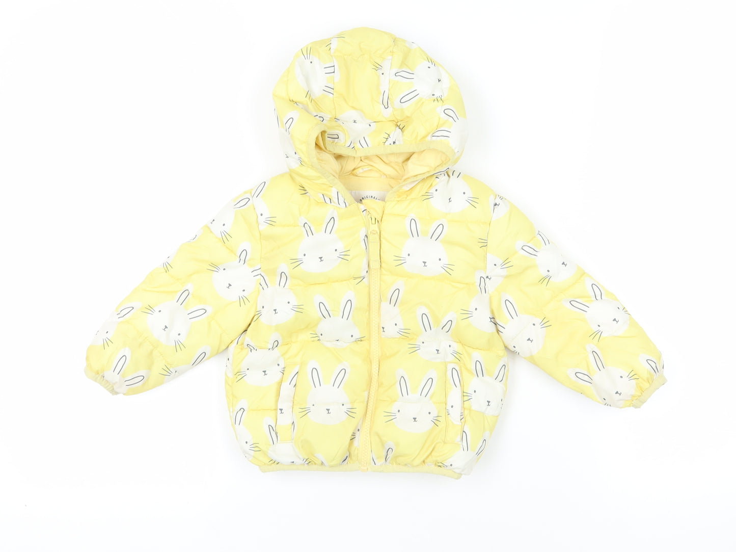 Marks and Spencer Yellow Bunny Baby Puffer Jacket