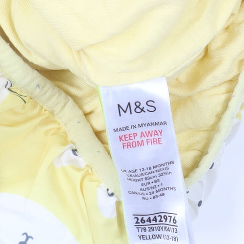 Marks and Spencer Yellow Bunny Baby Puffer Jacket