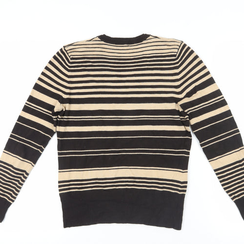 Debenhams Beige & Black Striped Pullover Jumper, Size 12