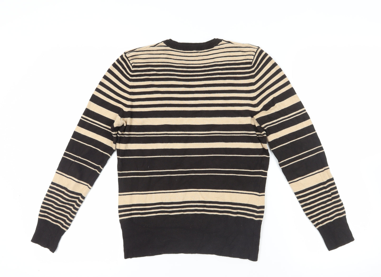 Debenhams Beige & Black Striped Pullover Jumper, Size 12