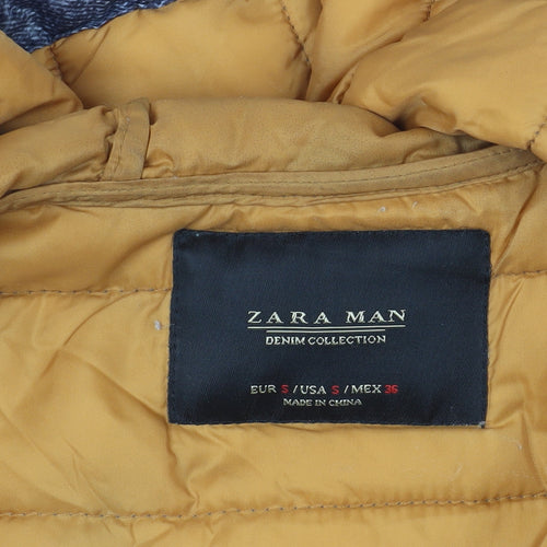 Zara Grey Puffer Jacket - Size S, Hooded & Lightweight