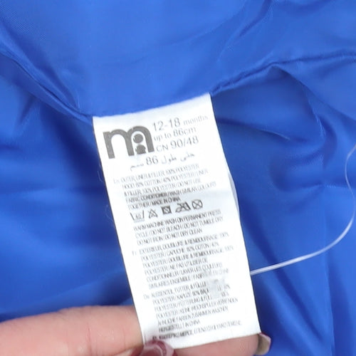 Blue Unisex Baby Puffer Jacket 12-18 Months