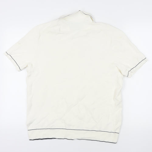 Marks and Spencer Ivory Men's Polo Shirt - Size L