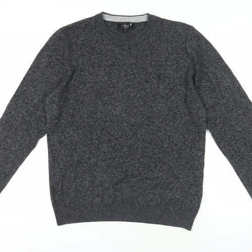 Next Grey Cotton Blend Crew Neck Pullover, Size M