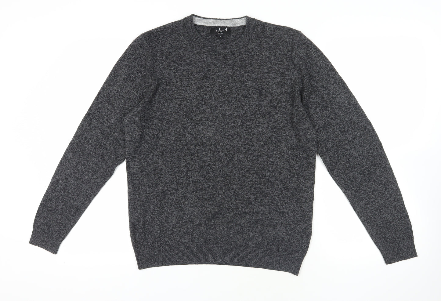 Next Grey Cotton Blend Crew Neck Pullover, Size M