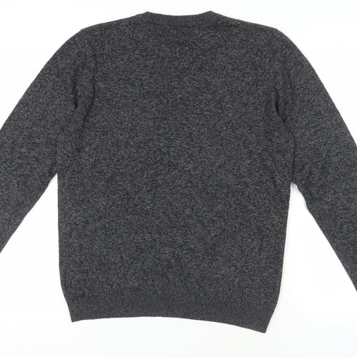 Next Grey Cotton Blend Crew Neck Pullover, Size M