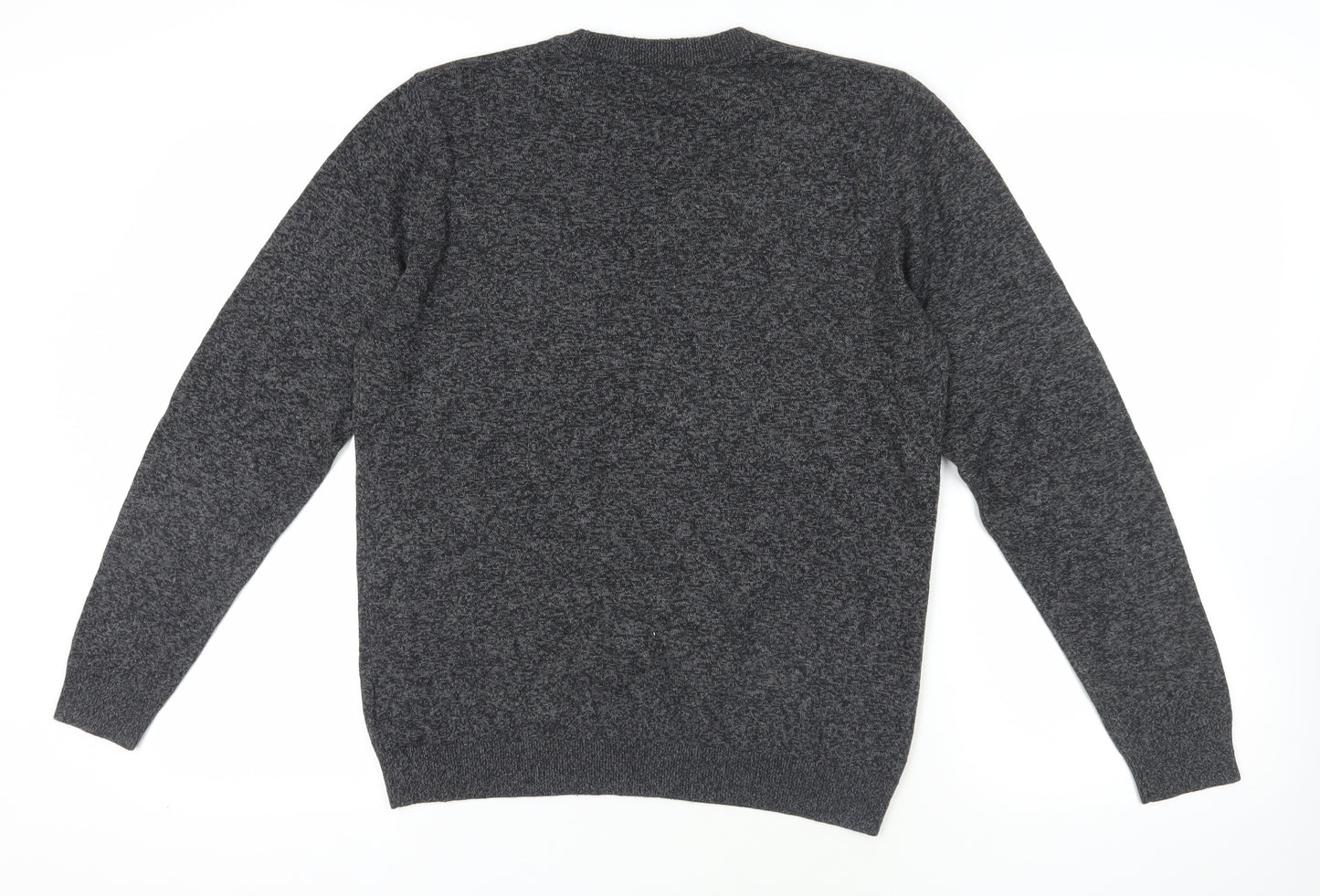 Next Grey Cotton Blend Crew Neck Pullover, Size M