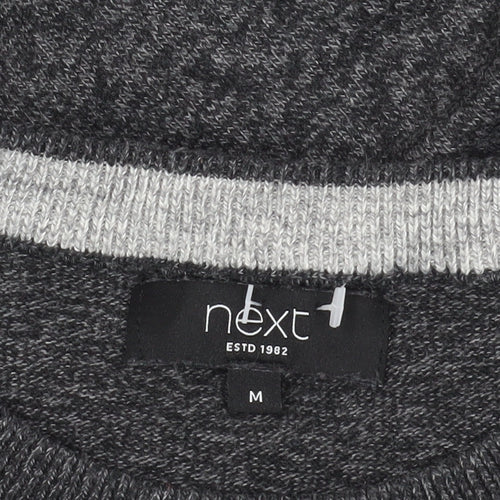 Next Grey Cotton Blend Crew Neck Pullover, Size M