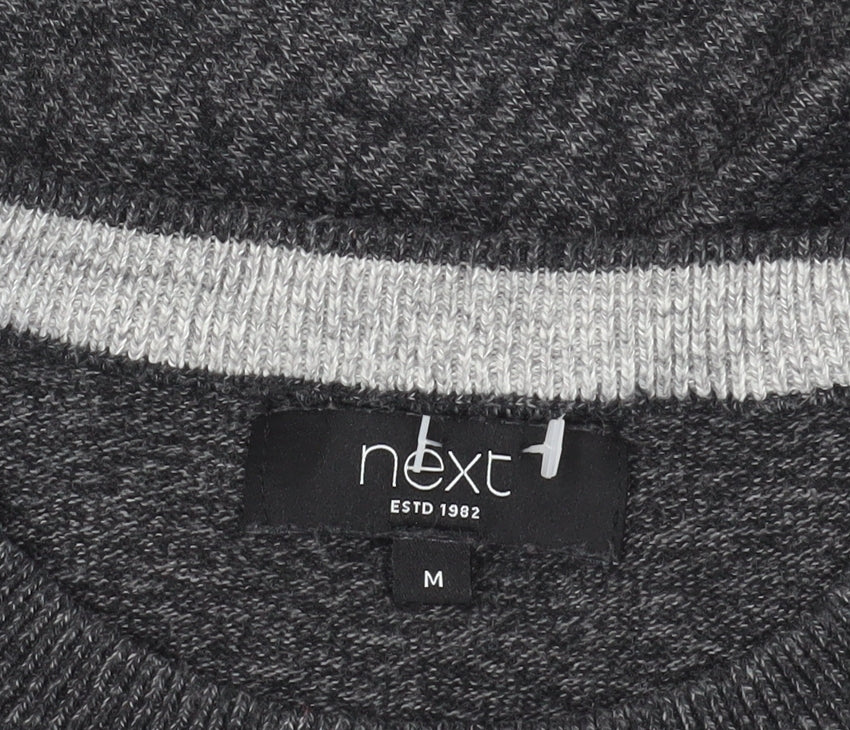 Next Grey Cotton Blend Crew Neck Pullover, Size M