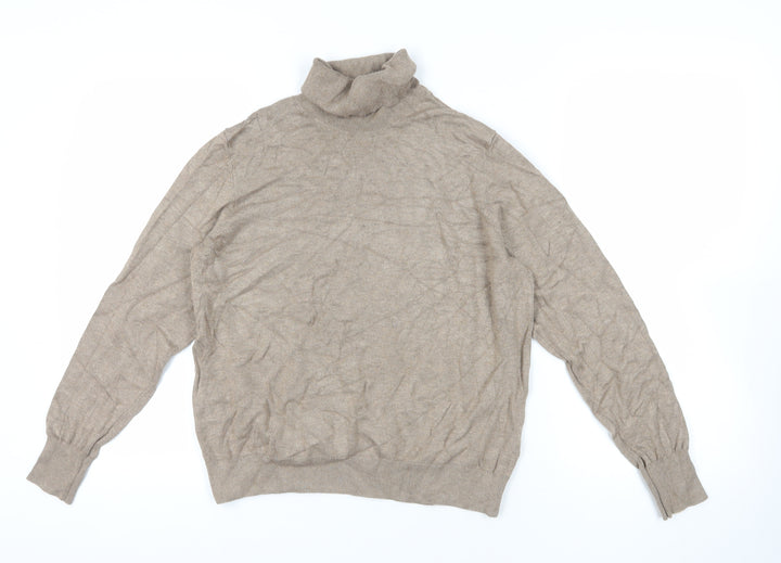 H&M Beige Roll Neck Jumper, Size 12, Excellent