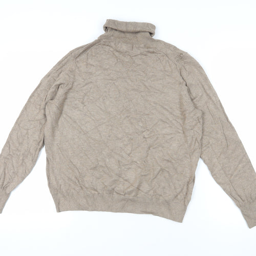 H&M Beige Roll Neck Jumper, Size 12, Excellent