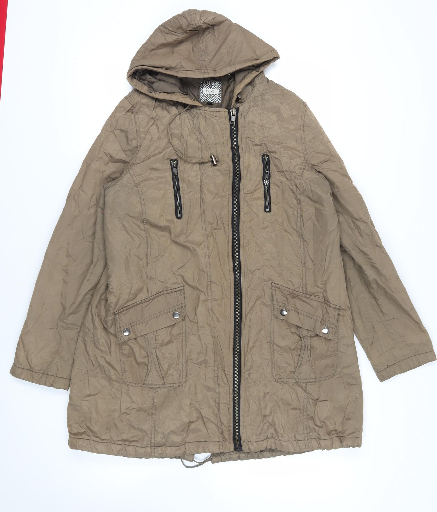 Next Brown Parka Jacket - Size 20, Hooded & Zipped