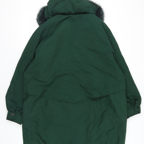C&A Green Hooded Parka Coat Size 18