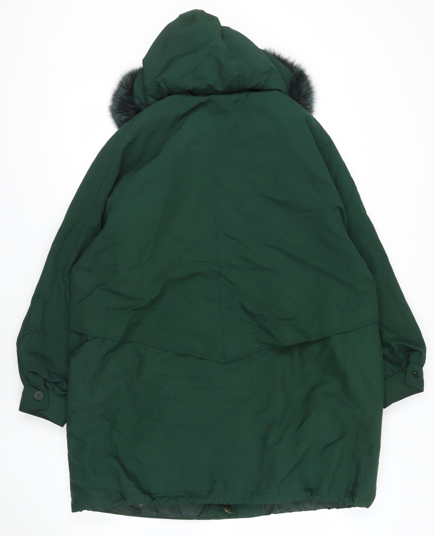 C&A Green Hooded Parka Coat Size 18