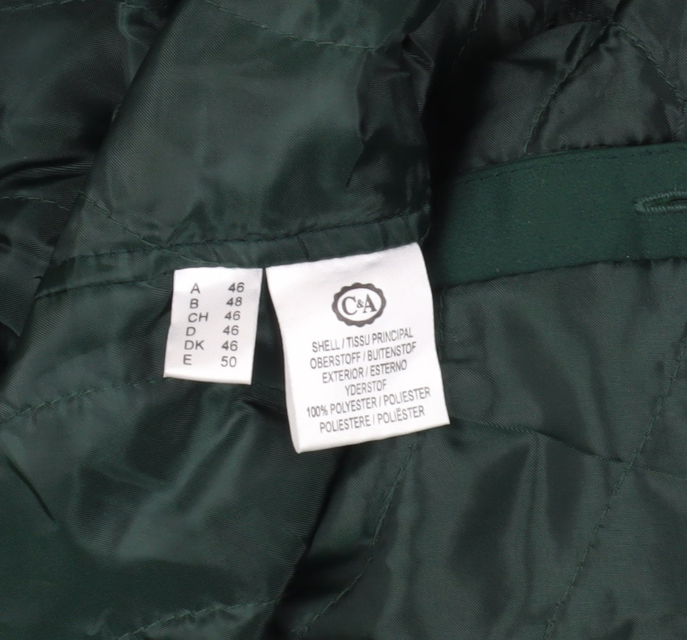 C&A Green Hooded Parka Coat Size 18