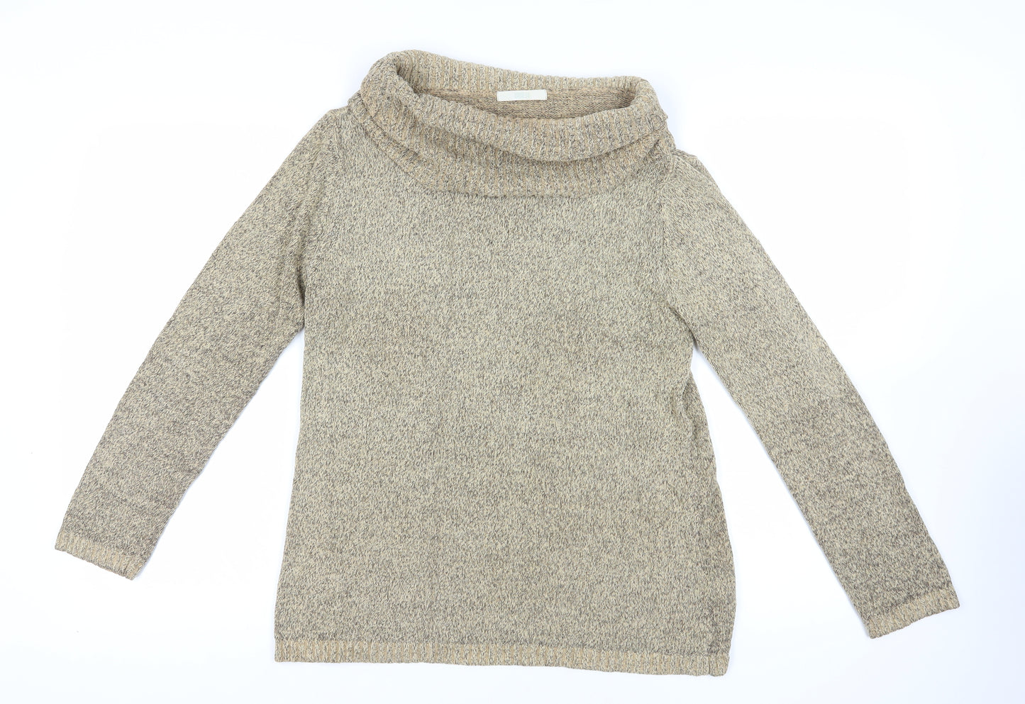 Marks and Spencer Beige Cowl Neck Pullover Jumper Size 14