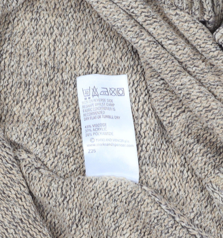 Marks and Spencer Beige Cowl Neck Pullover Jumper Size 14