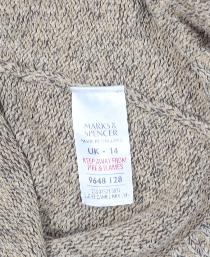 Marks and Spencer Beige Cowl Neck Pullover Jumper Size 14