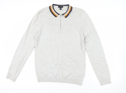 New Look Grey M Collared Pullover Jumper