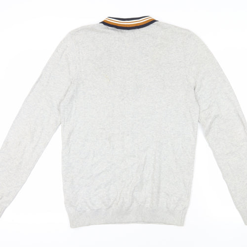 New Look Grey M Collared Pullover Jumper