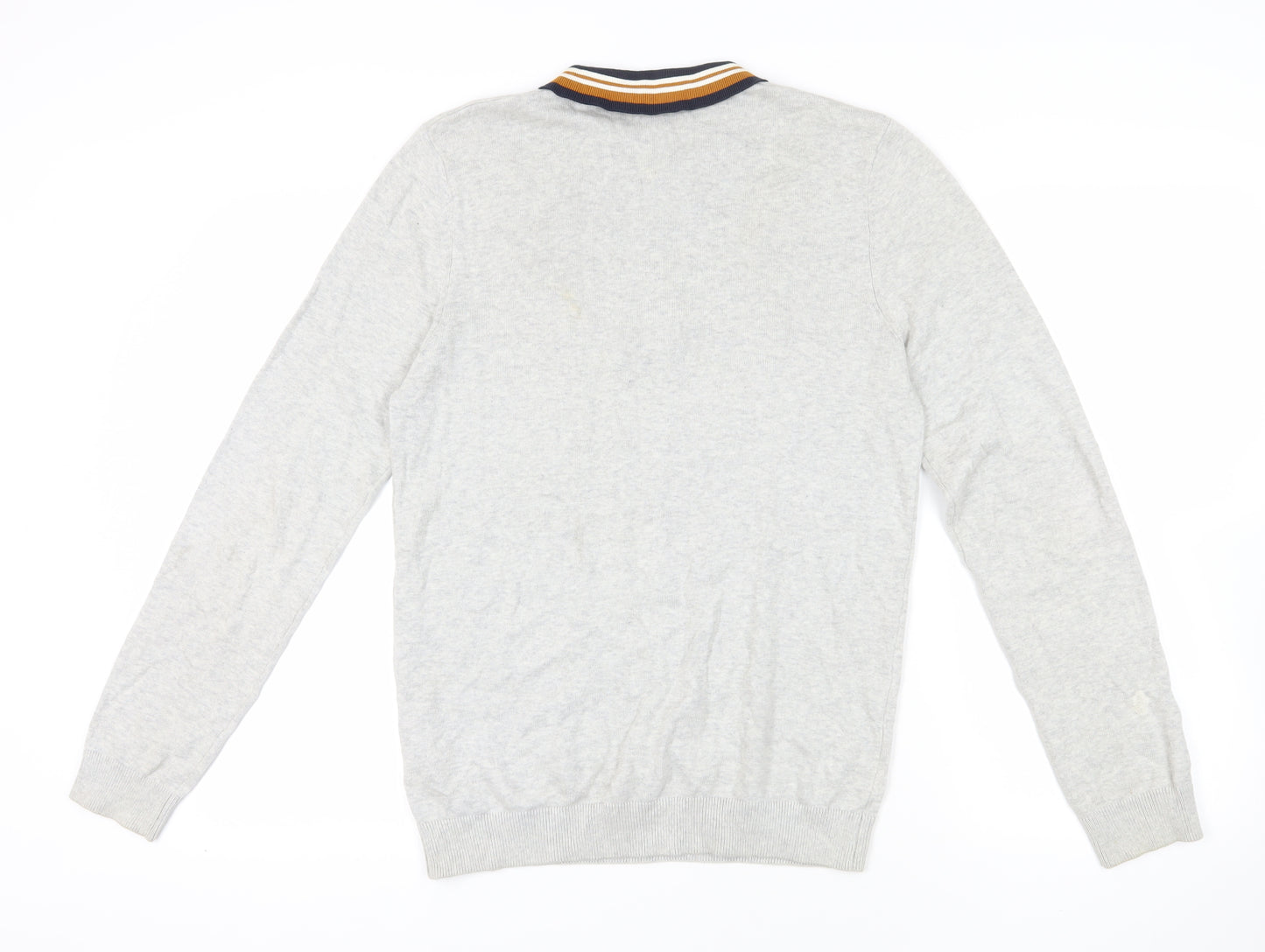 New Look Grey M Collared Pullover Jumper