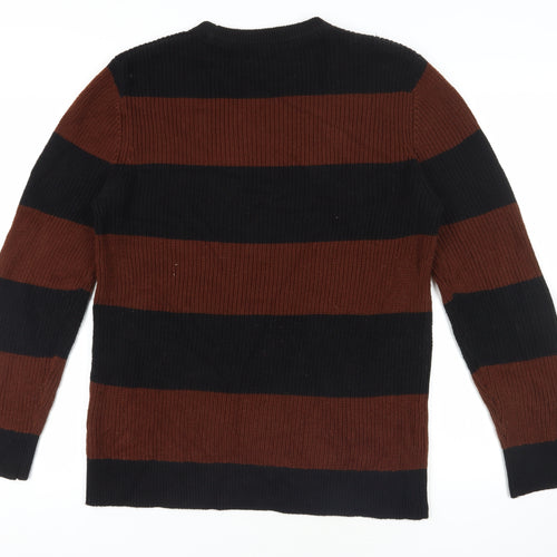 H&M Men's Black Striped Pullover Jumper M