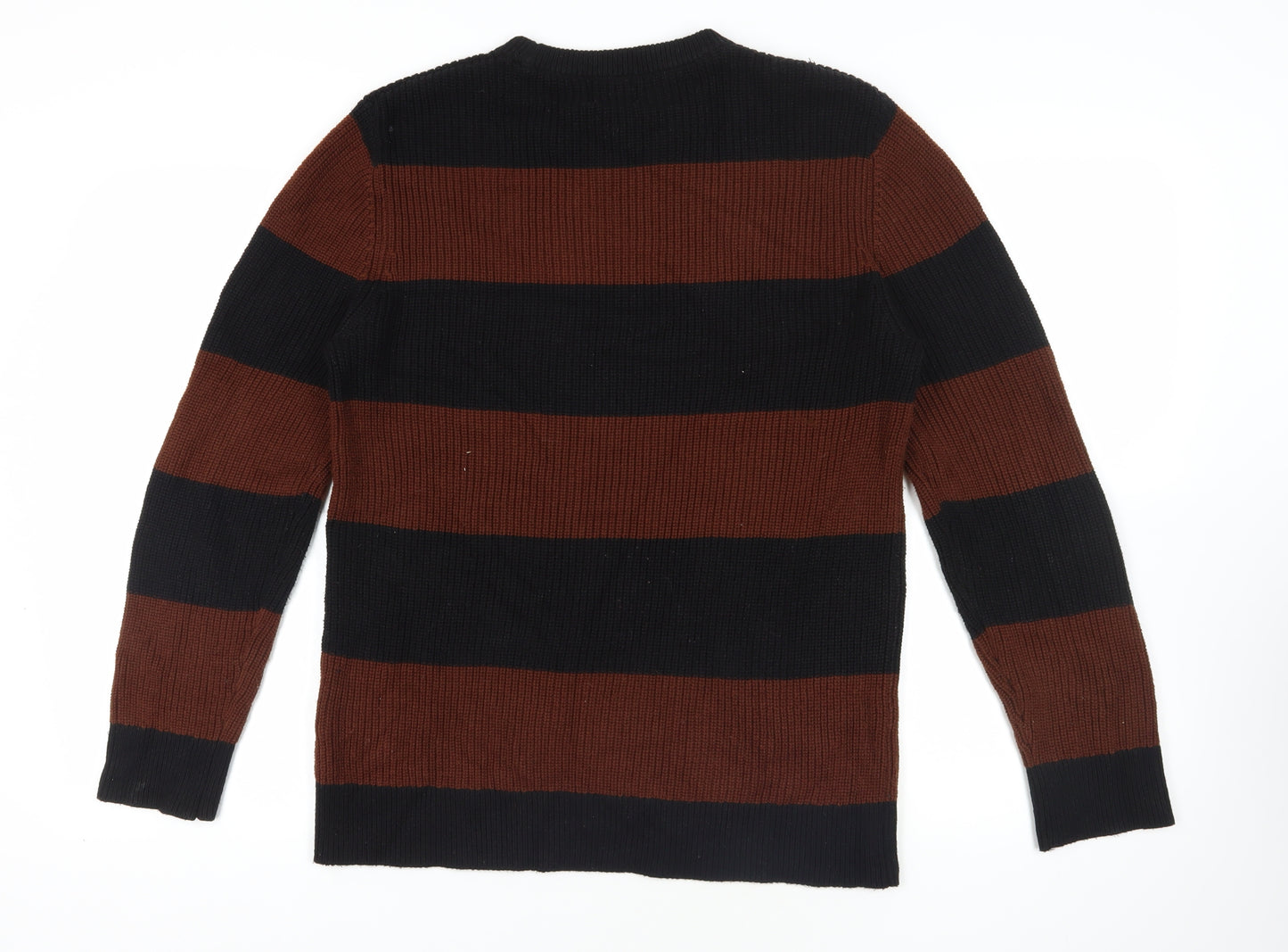 H&M Men's Black Striped Pullover Jumper M