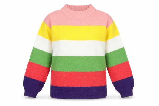Front view of Next Multicoloured Striped Mock Neck Jumper M