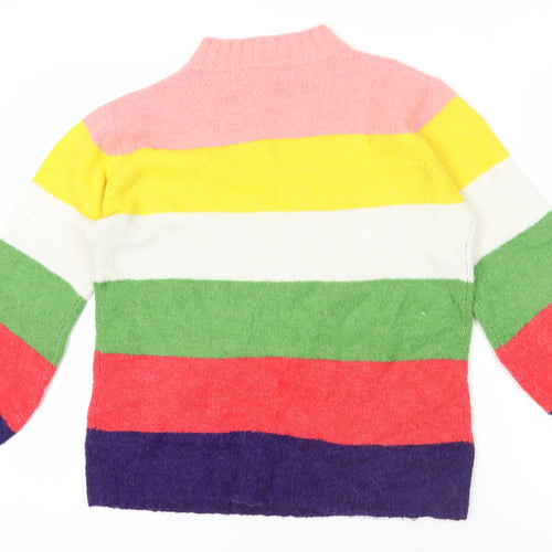 Next Multicoloured Striped Mock Neck Jumper M