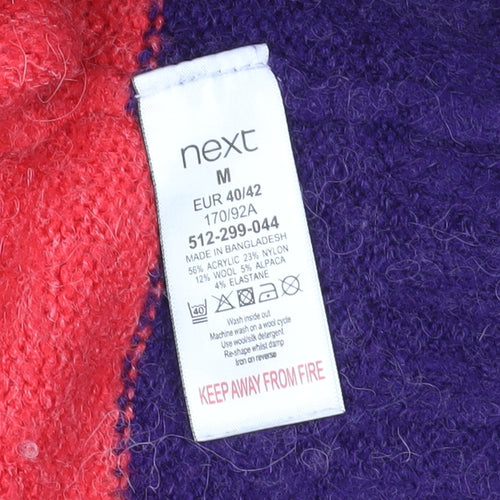 Next Multicoloured Striped Mock Neck Jumper M