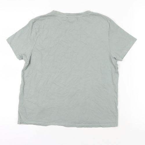 Pull & Bear Green Graphic T-Shirt, Large, Casual Unisex
