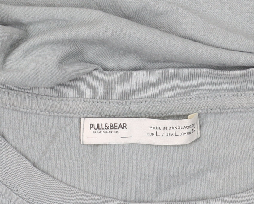 Pull & Bear Green Graphic T-Shirt, Large, Casual Unisex