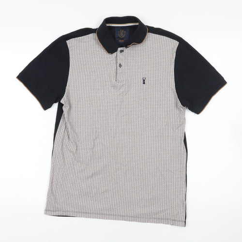 Next Men's Black Polo Shirt M Graphic Print