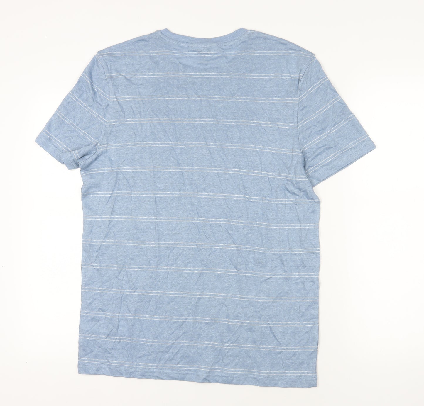 Marks & Spencer Blue Striped Crew Neck T-Shirt M