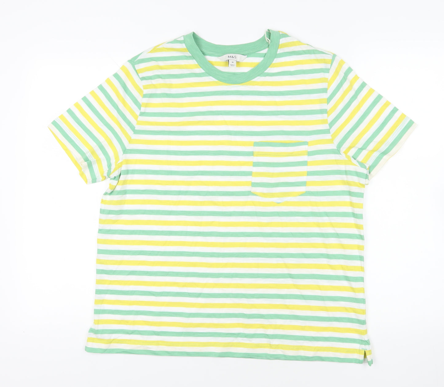 Marks and Spencer Multicoloured Striped T-Shirt Size 16